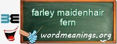 WordMeaning blackboard for farley maidenhair fern